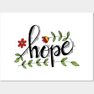 Hope hand drawn motivation lettering quote Posters and Art